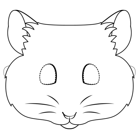 Hamster Mask Coloring Page